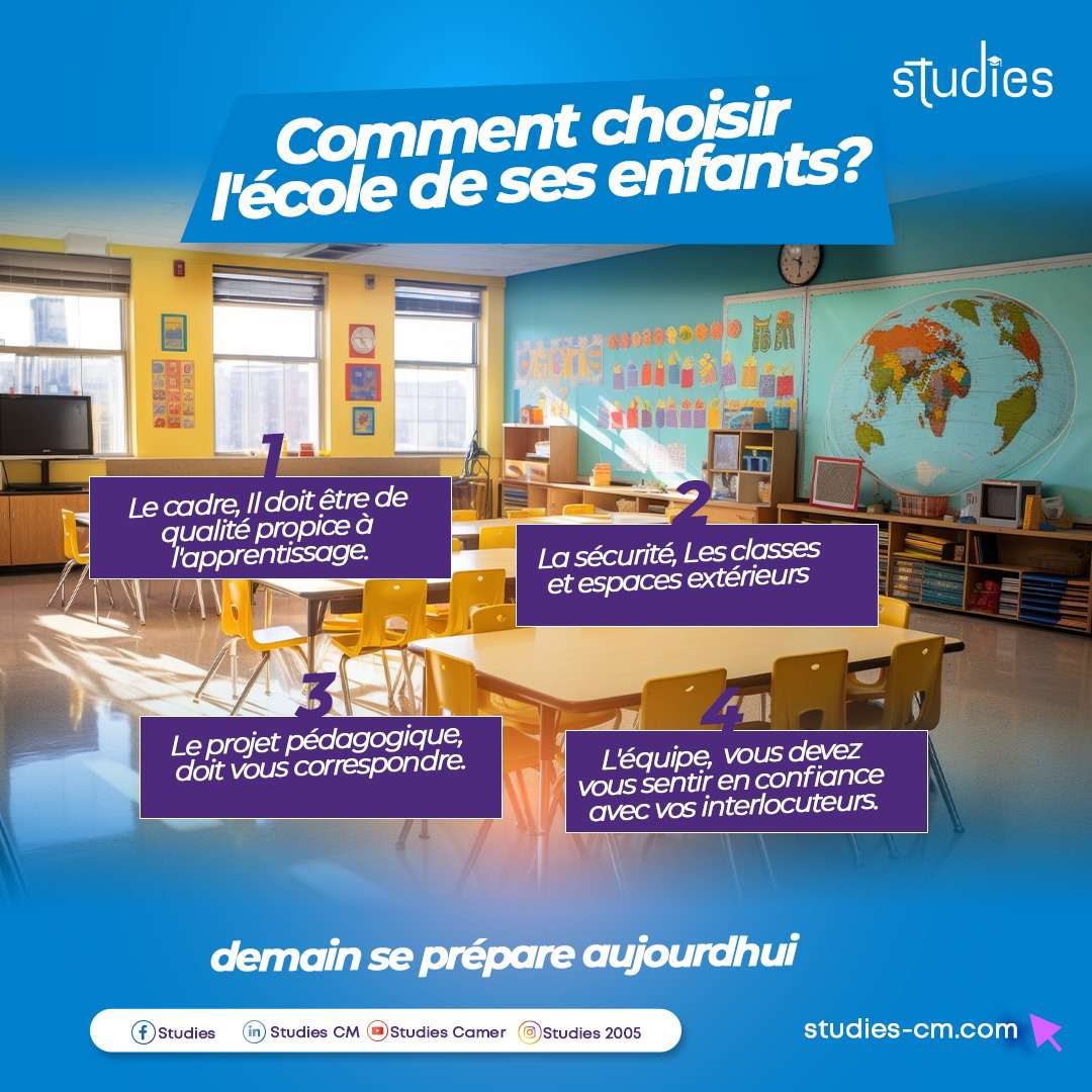 COMMENT CHOISIREZ-VOUS LA PROCHAINE ÉCOLE POUR VOS ENFANTS ?

Studies-cm.com est le premier portail Camerounais de référencement des établissements d'enseignement général, technique et de formation.

#rt #studies #Cameroun #rentreescolaire