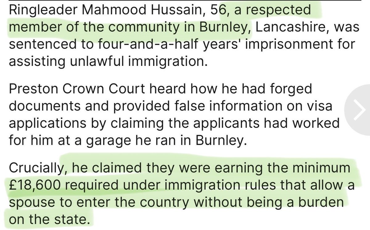 @ElaineMahon13 @JeremyCordite They’re always a ‘respected member of the community’. Tells you something about the community. This is one of the good reasons the threshold is going up. Makes it harder for small businesses to claim they’re paying the salaries. They should all be deported.