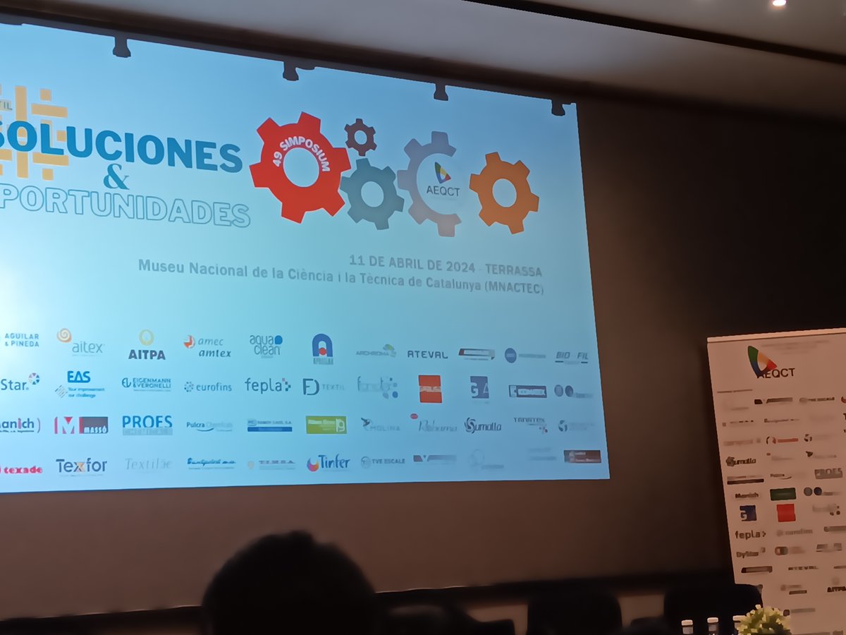 LifeANHIDRA's tweet photo. Pleased to be on the 49th #AEQCT Simposium (11/04/24)💙Hosted by #MNACTEC, this edition focused on solutions &amp; opportunities for the #textileindustry: chemistry, energy, wastes... Regarding #water, @AITEX described #LifeANHIDRA, its closed-loop structure + valorisation of fibers https://t.co/ssDV1Rvgbp