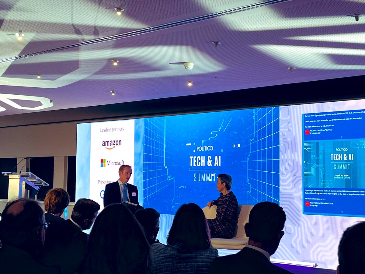 VP Vestager confirms focus on implementation of the suite of digital regs, but doesn’t exclude further regs. Interesting take on #economicsecurity in the tech arena: trustworthy tech at scale. #PoliticoTechAI
