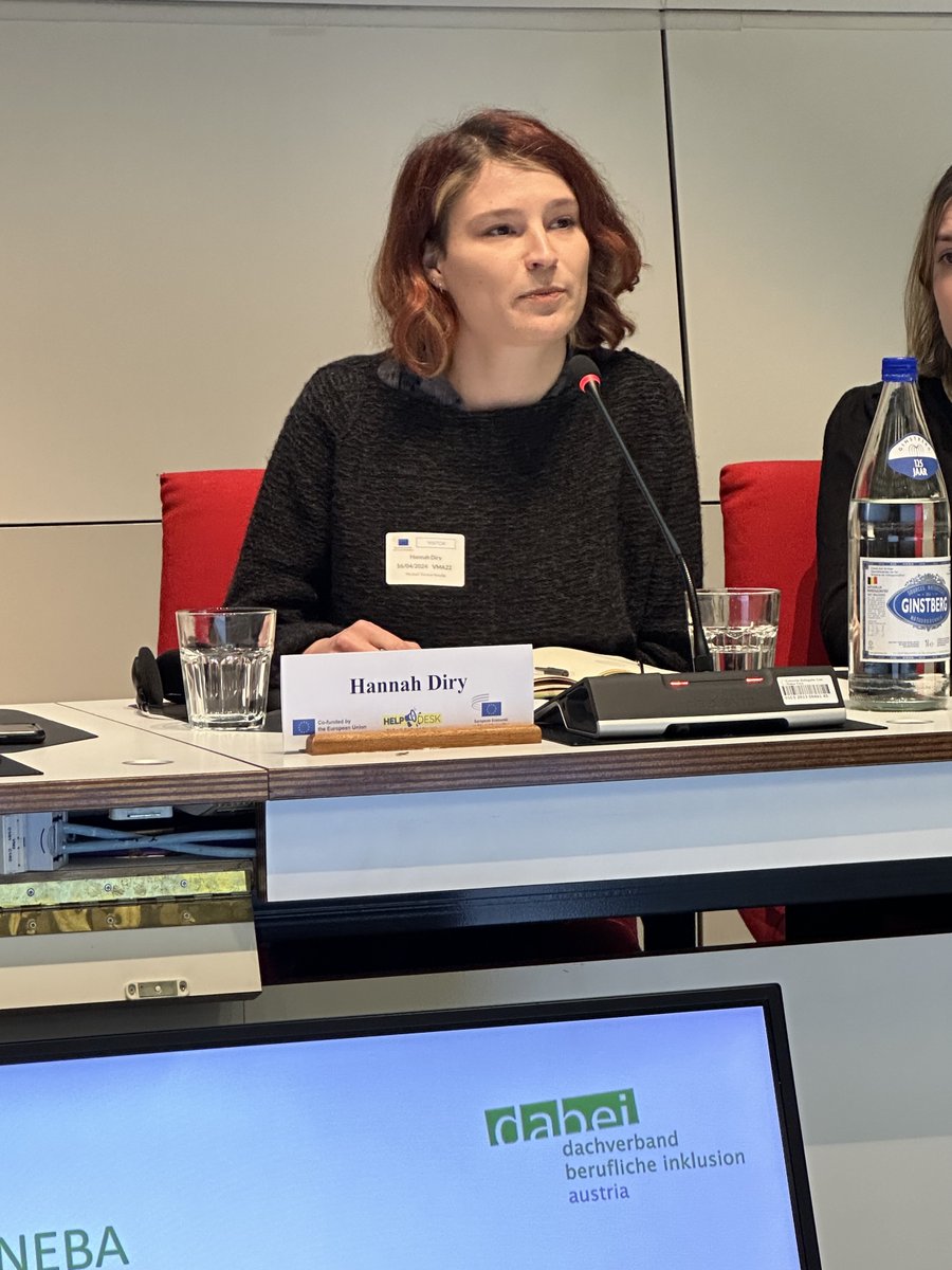 EASPD_Brussels's tweet image. Hannah Diry, Labour Market and Social Policy Officer at Dabei Österreich tells a success story of an #ESFplus-funded project in Austria, NEBA and AusbildungsFit, which supports the inclusion of people with disabilities and youths at risk of exclusion from the labour market.