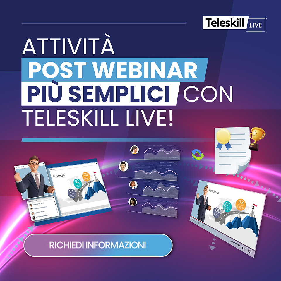 Teleskill's tweet photo. Con Teleskill Live il tuo #webinar è molto più di un evento in diretta. 
Scopri di più su:
https://t.co/4MZGJjVQTy https://t.co/I4qo4APa9b
