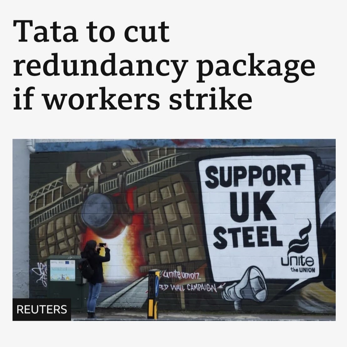 Tata's threat to withdraw redundancy deals from those campaigning for jobs is morally bankrupt. This assault on the right to strike is an attempt to intimidate their staff and blackmail the union. Solidarity with steel workers and Unite.