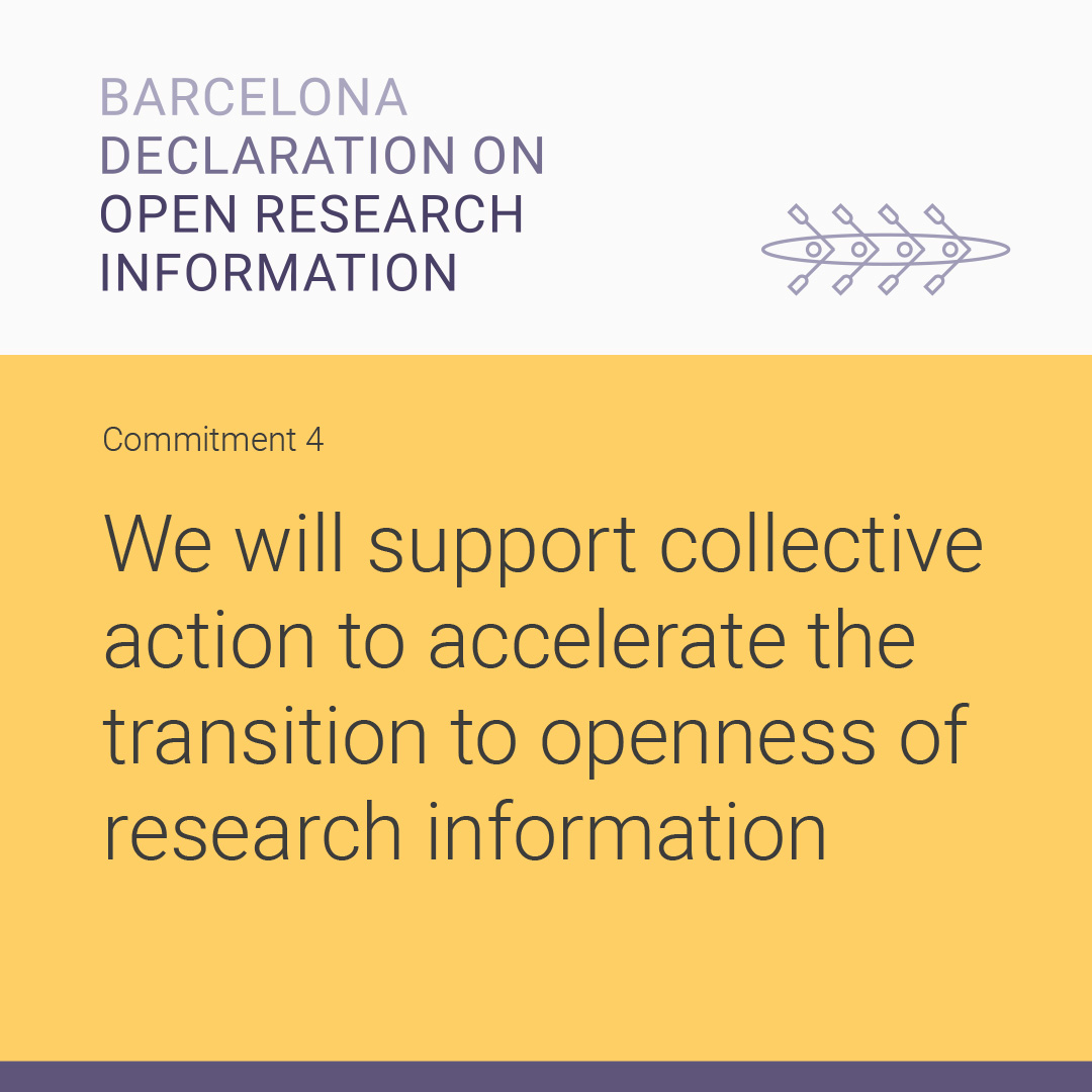 The research information landscape requires fundamental change. Today, over 40 organisations commit to making openness of research information the norm. For the full text of the #BarcelonaDeclaration see barcelona-declaration.org #OpenScience #OpenResearchInformation