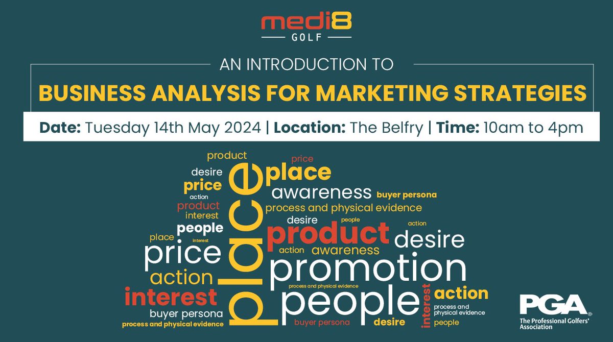 Come join us for our next CPD course at <a href="/ThePGA/">The PGA</a>

Understand how to use marketing analysis to drive your business. Apply marketing tools to your business get your best results.

#careerprofessionaldevelopment #cpdcourse #businessmarketing #golfindustry #marketing #pga