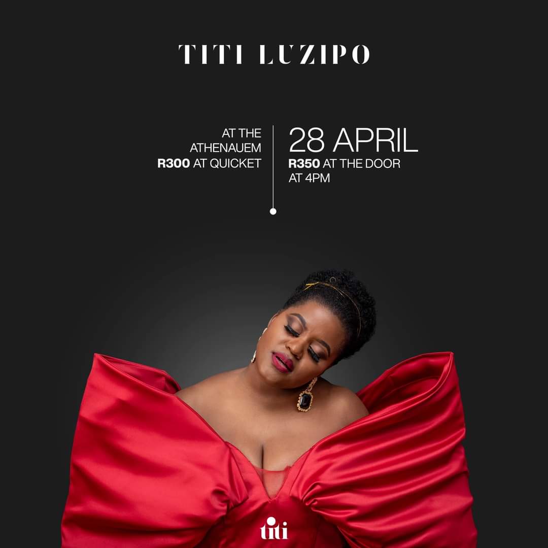 Vocalist @TitiLuzipo will be performing at The Athenauem in Qqeberha on Sunday 28 April. Book your seat via @QuicketSA #jazzitoutsa #liveperformance #blog #blogger #blogging