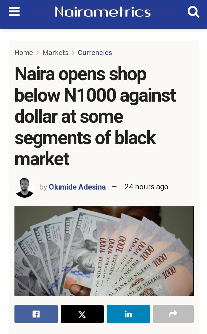 Naira breaks key resistance Goldman Sachs projection became a reality when the local currency exchanged at below N1000 at some segments of the parallel market as of late Sunday. The American investment bank’s economists stated that the Naira’s bullish momentum on the foreign…