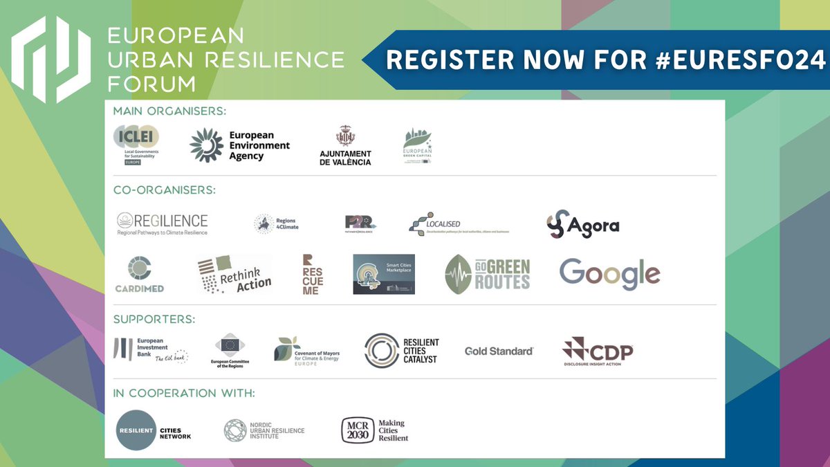 We are thrilled to introduce our incredible partners for #EURESFO24! Together, we're shaping the future of #UrbanResilience. 
🤝Meet the partners here: urbanresilienceforum.eu/news-and-infor…
‼️Remember to register‼️ urbanresilienceforum.eu/registration/