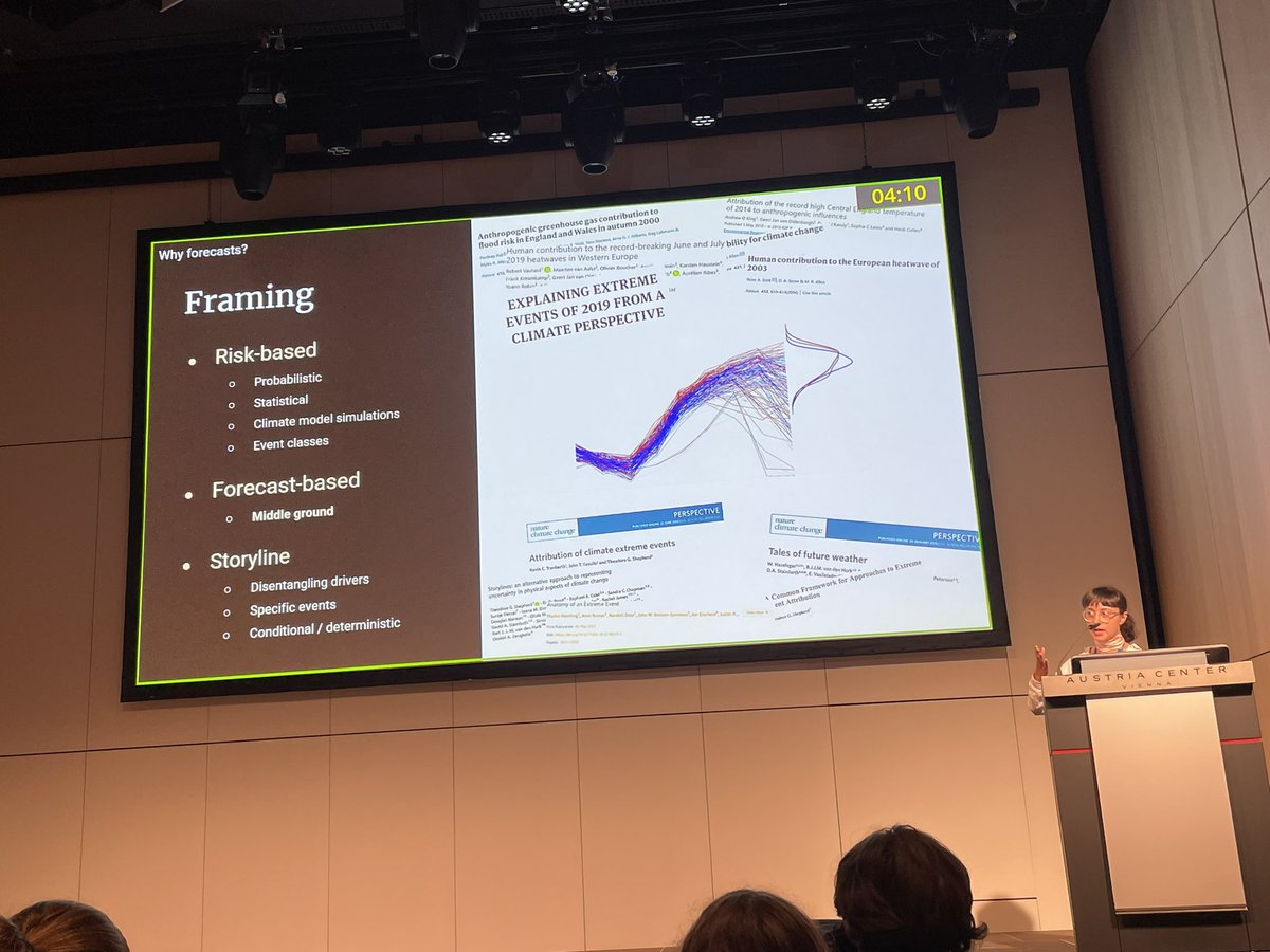 Outstanding talk at #EGU24 by Shirin showing the power of forecast attribution for combining probabilistic and storyline approaches. She and @nickleach0 doing groundbreaking work