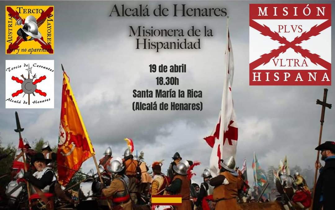 HispanaMision's tweet photo. Quedan 3 días…La Asociación Misión Hispana les invita a la conferencia cuyo tema será: Alcalá Misionera de la Hispanidad.Será el 19 de abril, Viernes,18.30,en Santa María la Rica (Alcalá de Henares, Madrid)
Acudan sin tasa y sin medida,les esperamos con los brazos abiertos. https://t.co/Nw1njBmOry