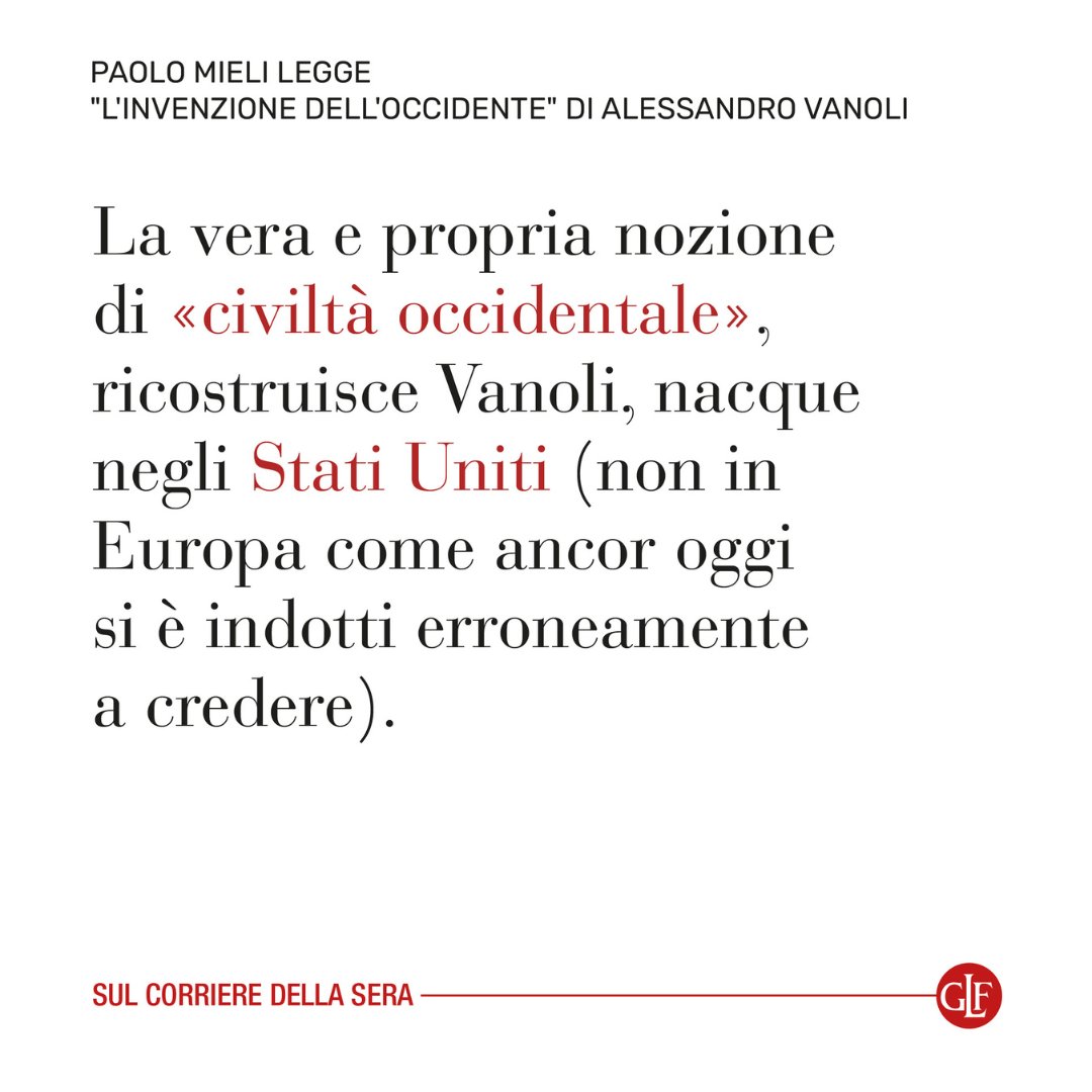 Paolo Mieli l'ha definito 'straordinario': 'L'invenzione dell'Occidente', il nuovo libro di @VanoliAle da oggi è in libreria e nei negozi online. Potete scoprirlo qui: laterza.it/scheda-libro/?…