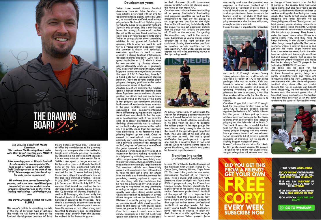 In this weeks <a href="/iDiskiTimes/">iDiski Times</a> article I wrote about the development journey of Luke Fleurs. I worked together with his youth coaches <a href="/rcprince/">rcprince</a> and <a href="/Jpfarrugia1/">Jean-Pierre Farrugia</a> to look to extract lessons from his journey from youth football into the professional game at an early age. RIP Luke