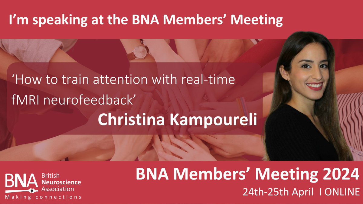 I'm very excited to announce that I will be speaking at the @BritishNeuro Members' Meeting on April 24th! I will be discussing our adaptation of an attention training paradigm with real-time fMRI, for subsequent implementation in participants with ADHD.🧠 #BNAMembersMeeting