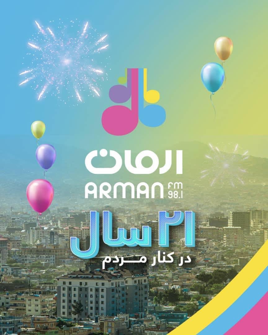 Arman FM is 21 today. Thank you to everyone that made it possible: our millions of listeners and brilliant colleagues in Kabu (past and present) ⁦@ArmanFmOfficial⁩