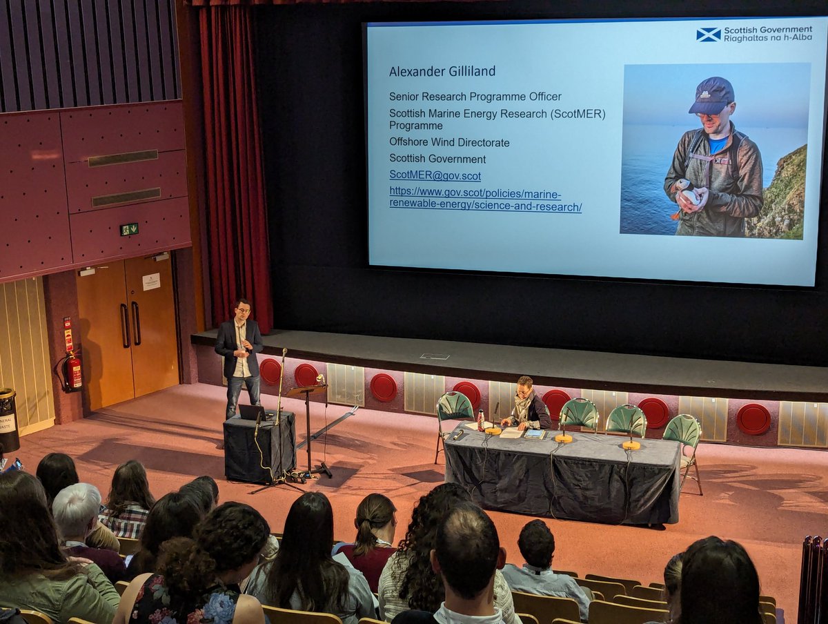 Day 1 of presentations is underway with our first keynote of the week given by @Alex_Gilliland from @ScotGovMarine's ScotMER team