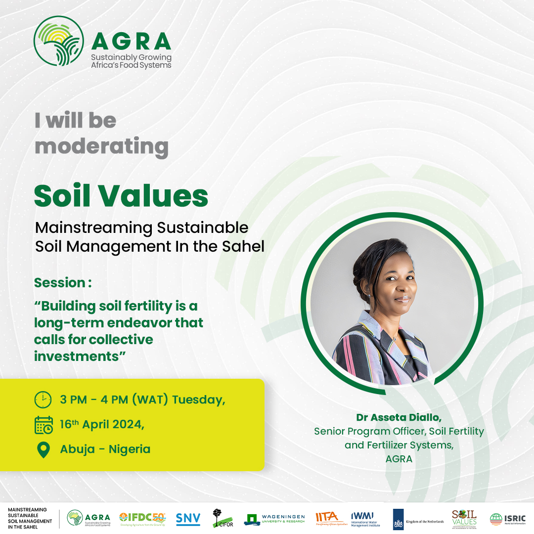 Join Dr. @AssetaDiallo today from 3pm - 4pm (WAT), as she moderates a session titled 'Building soil fertility is a long-term endeavor that calls for collective investments'. Register here - EN:buff.ly/3TVS2cq FR: buff.ly/3VKf5co, This marks a significant…