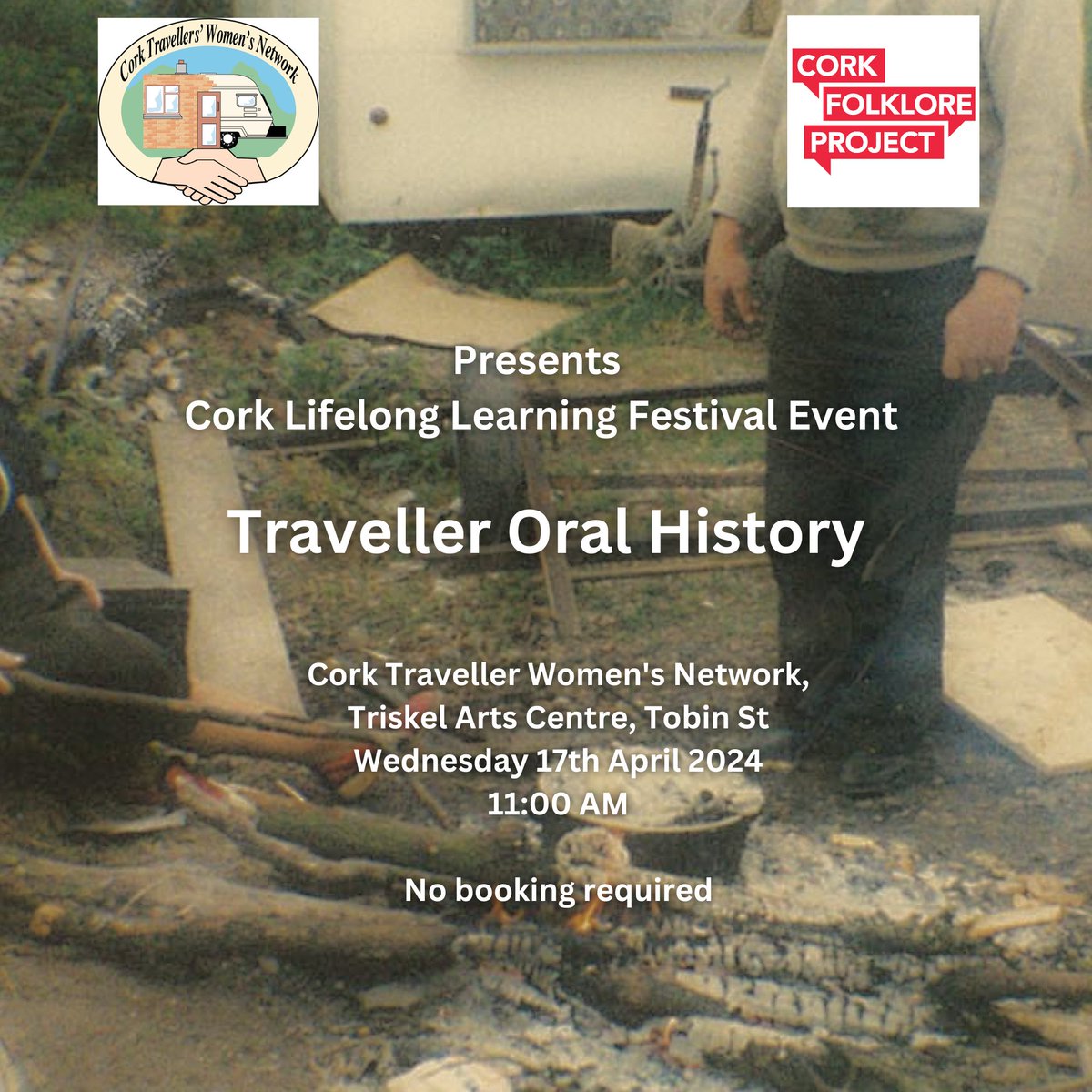 Please share: Come and hear about some of our Cork Traveller oral history projects at our meeting rooms in @TriskelCork with @corkfolklore as part of the @learning_fest