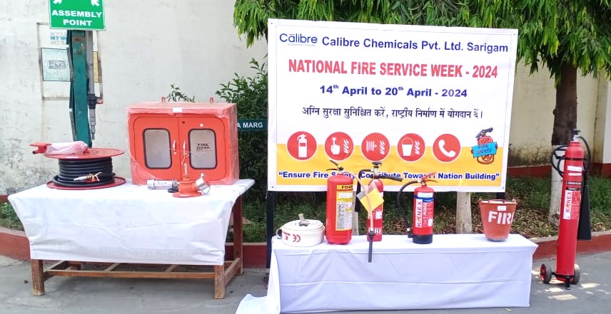 Day 1 of Calibre’s National Fire Service Week, Sarigam: Unveiling the Fire Safety Banner followed by fire safety equipment Raskshak inspections. Honoring fearless firemen who protect us. 

#NationalFireSafetyWeek #firemen #salutethefiremen #CalibreChemicals #ChemicalManufacturer