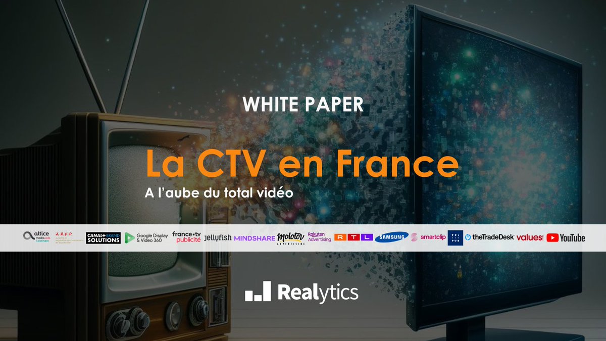 Livre blanc : la CTV en France, à l'aube du Total Vidéo. 

Au travers de témoignages d'acteurs découvrez :  
 
📈Les dernières tendances,
🚀Les défis à relever, 
💡Les solutions innovantes pour une transition réussie.

📖 Télécharger : info.realytics.io/ctv-france-2024