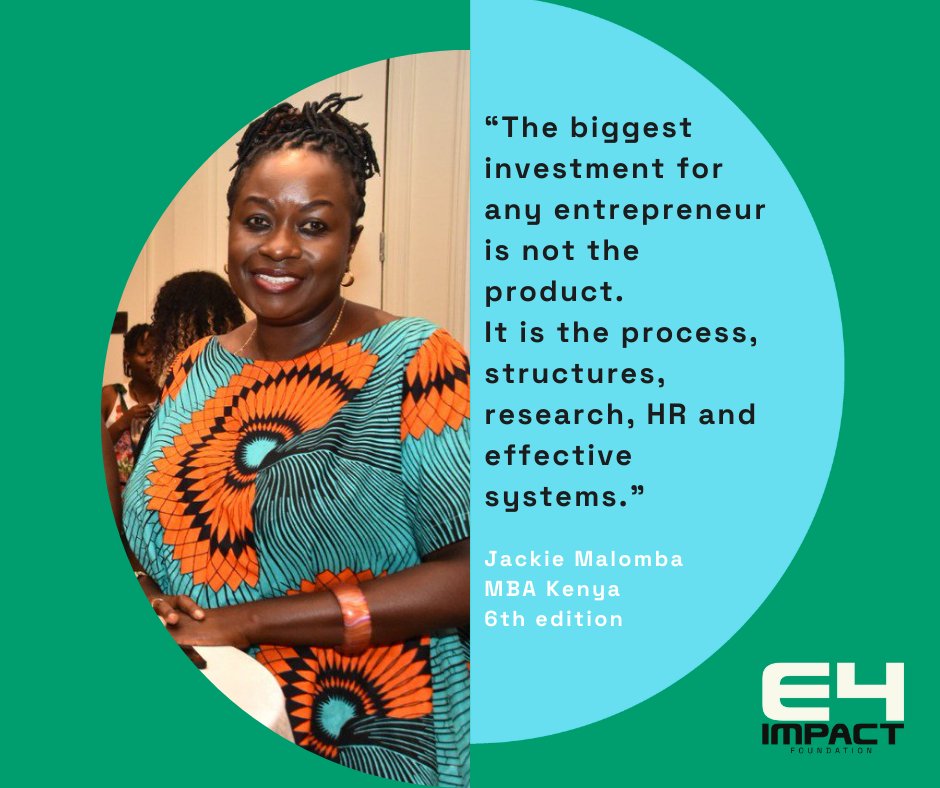 🟠Jackie Malomba, from the 6th edition of MBA in Kenya, gives us some useful tips on how to become a successful entrepreneur. 💼 She is the founder of Afriwomen Connect, a consultancy firm which supports women entrepreneurs. ➡️ e4impact.org/champions/jack…