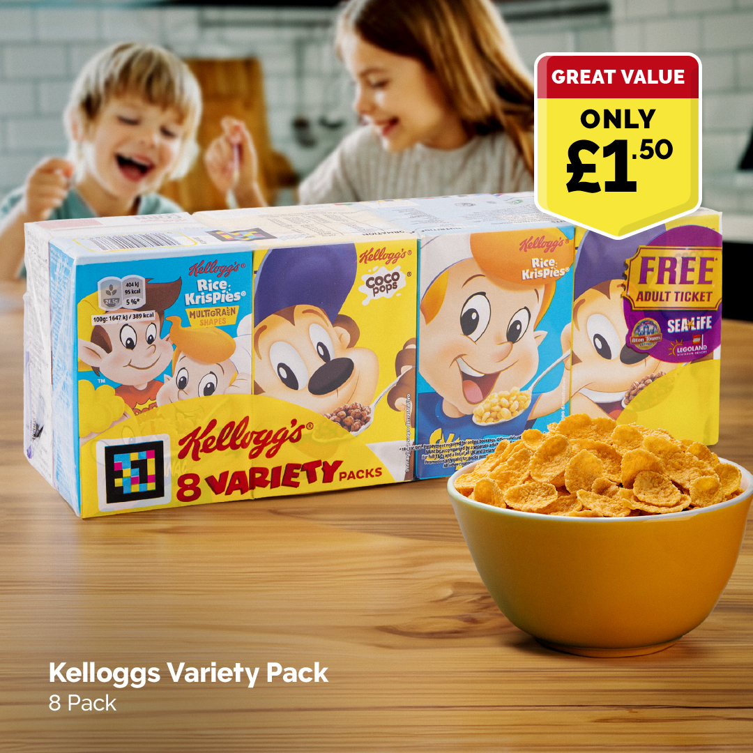 Start the morning with Kellogg's variety pack (8) for only £1.50 🥄