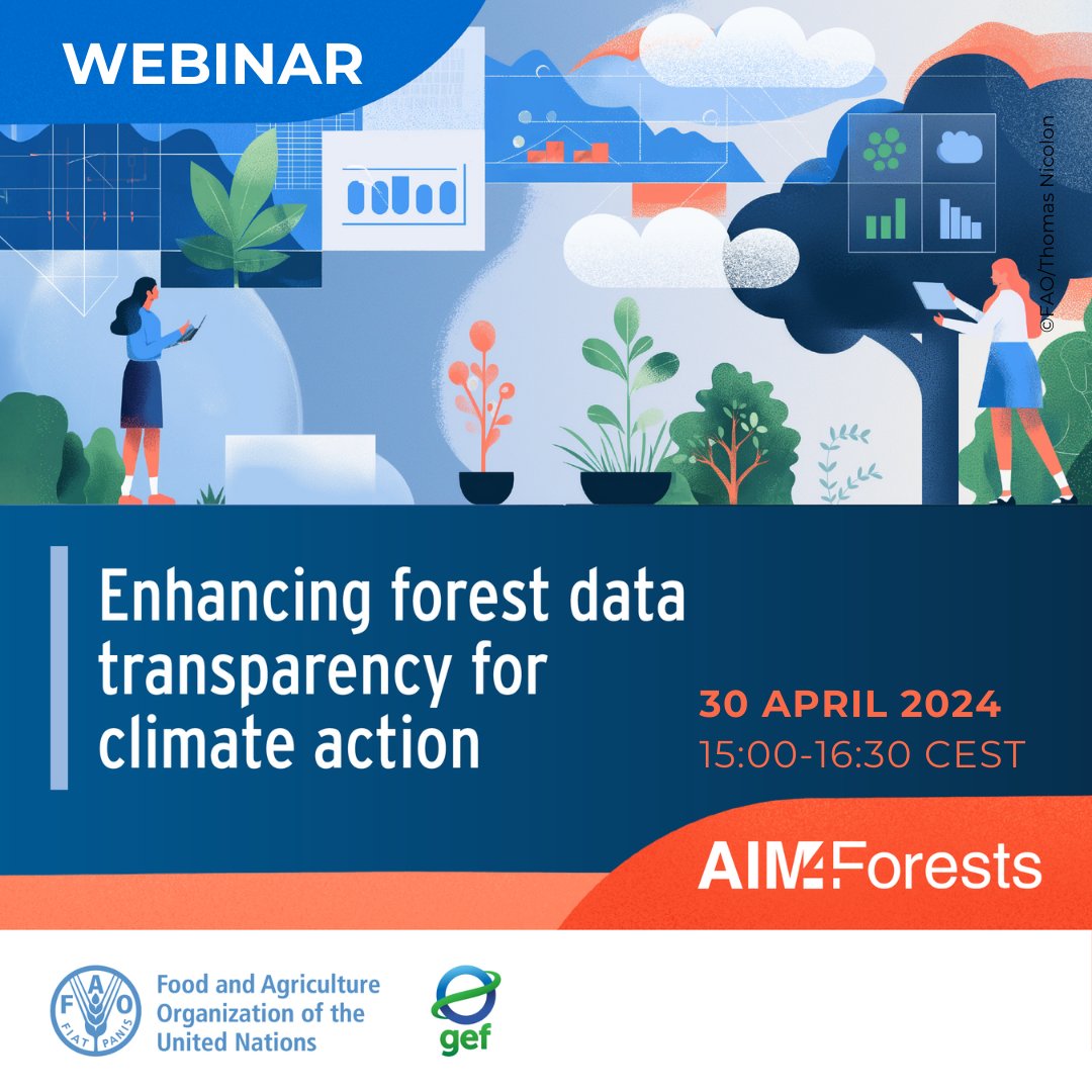 Join @FAO and @theGEF for a webinar on forest data transparency & the new #CBIT-Forest II Project! Enhancing forest data transparency for climate action 🗓️ Tues 30 April 2024 ⏰ 15:00-16:30 (UTC +1) Register 👉 ow.ly/qwgE50Rg7qJ #ClimateAction #AIM4Forests