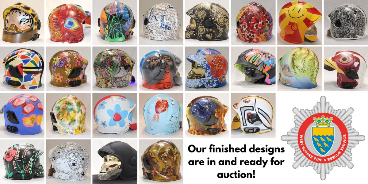 Are you in the #Worthing area? Why not head over to the Town Hall and take at look at our exhibition! All of the fire helmets on display were once operational, and they have now been transformed into works of art for @firefighters999. More here: orlo.uk/TVLSD