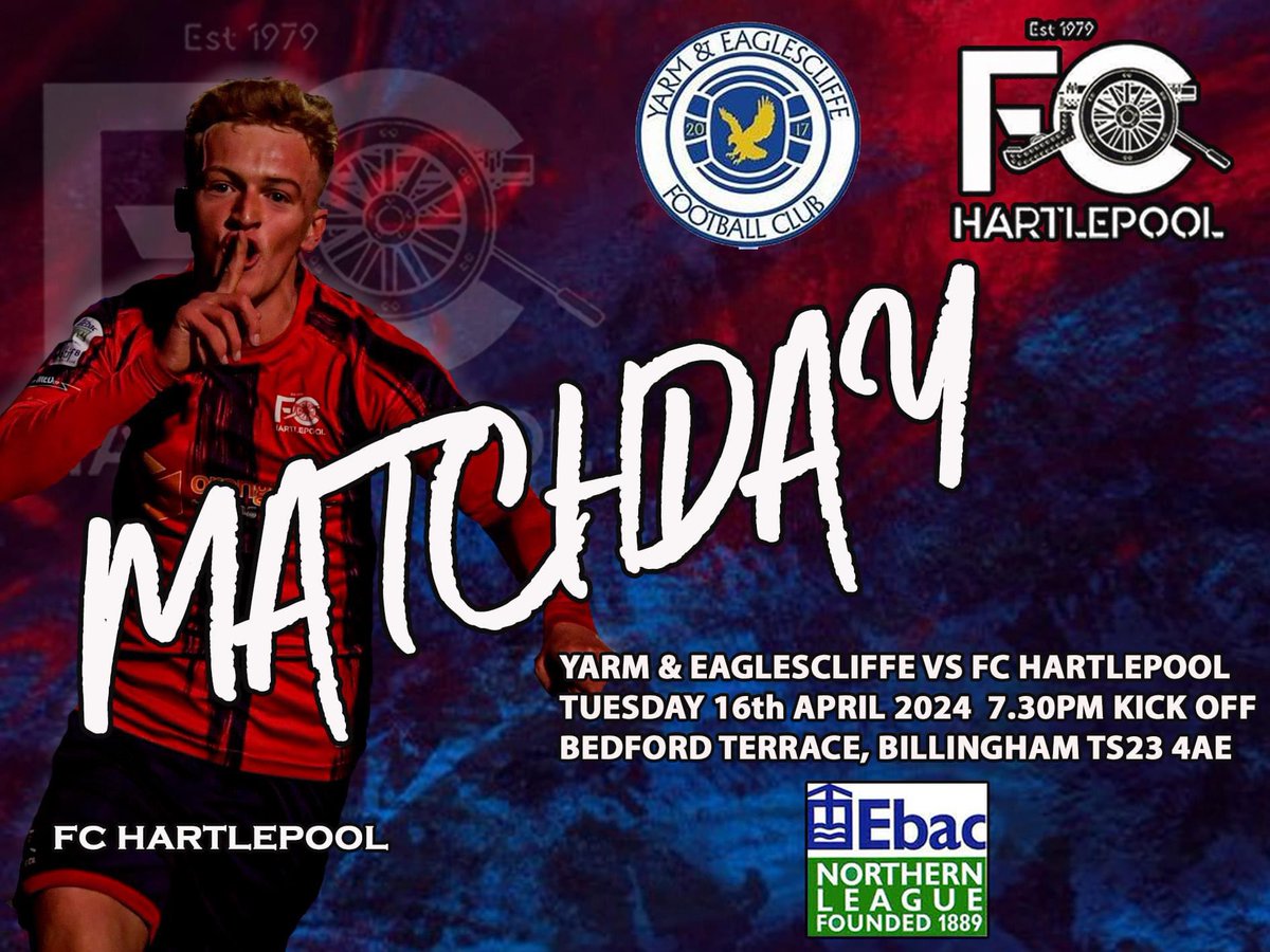 🔴🔵 MATCHDAY 🔴🔵 3 away games to go & tonight we make the short trip along the A19 to to take on Yarm & Eagliscliffe . 🆚 @YarmEaglescliff 🏆 @theofficialnl ⏲️ 7.30pm KO 🏟️ Bedford Terrace, TS23 4AE Get yourself along & support the lads 🔴🔵UTFC🔵🔴