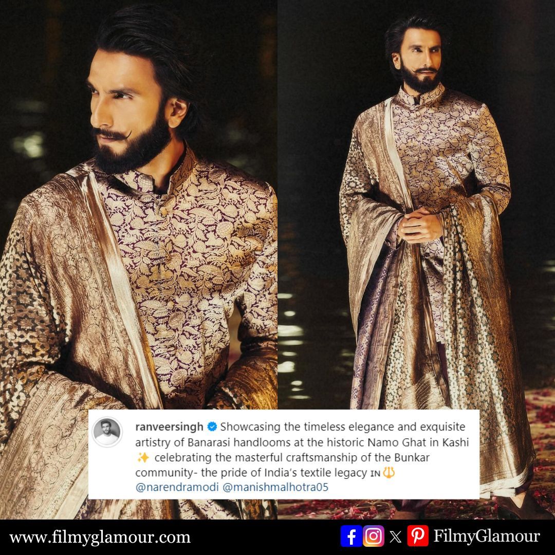 Ranveer Singh took over the ramp for Manish Malhotra As He Walks The Varanasi Stage.✨ #RanveerSingh #Fashion #Rampwalk #ManishMalhotra #Varanasi