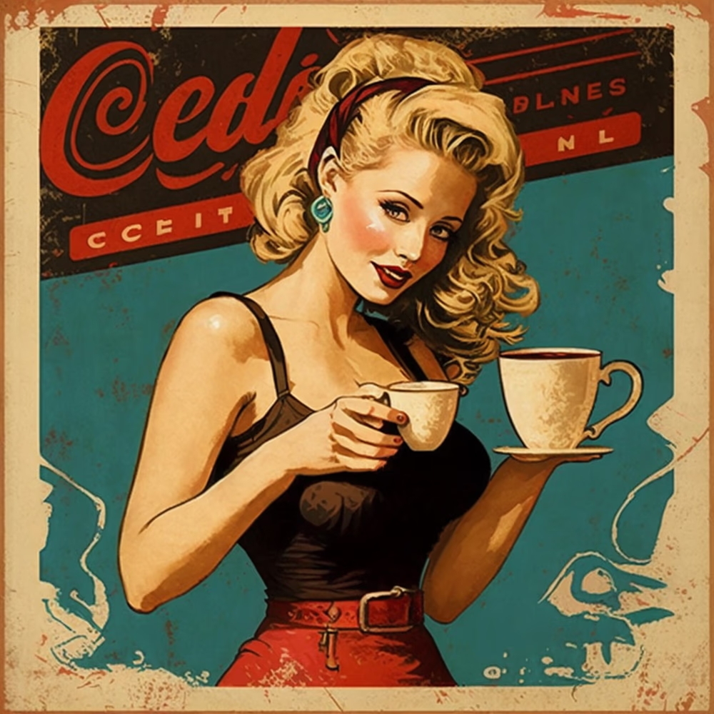 GM ☕️☀️ 'Espresso or Cappuccino?' by Leo @WW_Leopold ➡️ opensea.io/collection/mid… #NFTCommunity #Coffee #Retro #pinupgirls