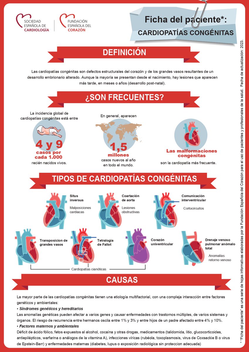 🤔¿Sabes en qué consisten las cardiopatías congénitas? ¿Son frecuentes? ¿Qué tipos existen? Te lo contamos todo en este enlace: 🔗🔗🔗 fundaciondelcorazon.com/informacion-pa…