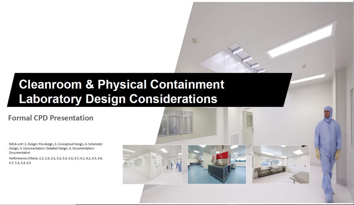 10 May 2024  at 4:00 PM : Cleanroom & Physical Containment Laboratory Design Considerations 

  Book Now  : zurl.co/s5af

#SydneyBuild