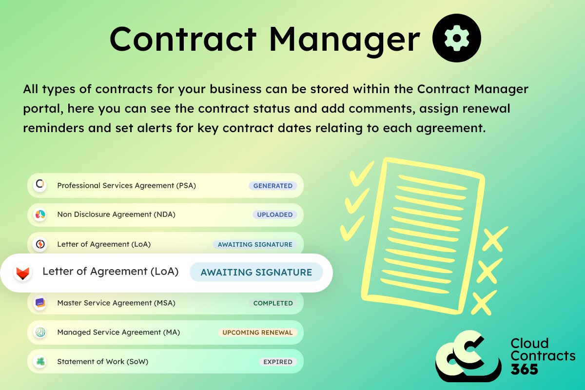 CC365_UK's tweet image. Revolutionise your contract management with Cloud Contracts 365 ✨  

Learn how Cloud Contracts 365 can help you and your business. ⬇ 

Discover CC365: eu1.hubs.ly/H08y3lT0

#cloudcontracts365 #CC365 #contractlifecycle #contractmanager #AIcontractrevie
