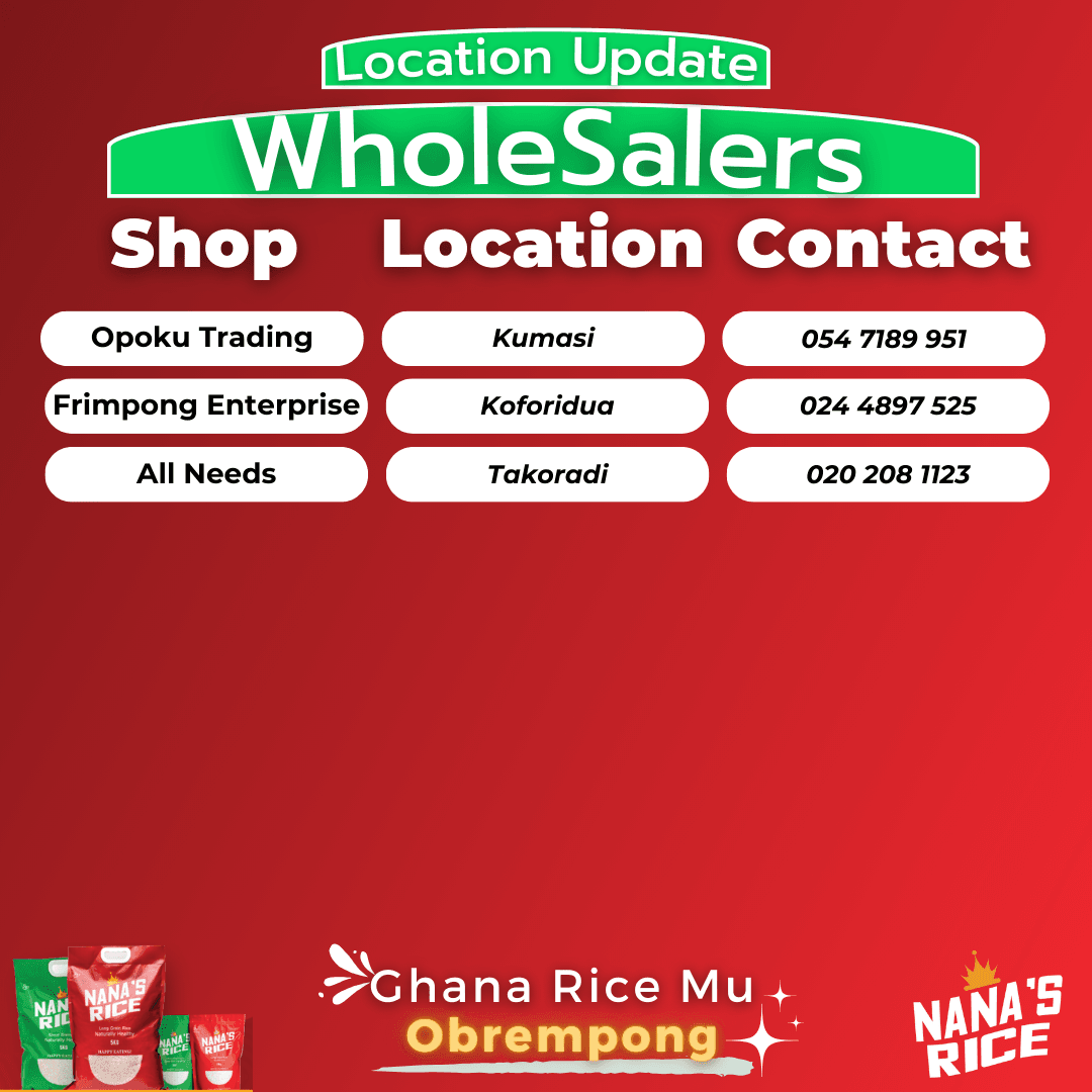 For bulk purchases, contact these Wholesalers.
#iEatLocal #MadeinGhana #NanasRice