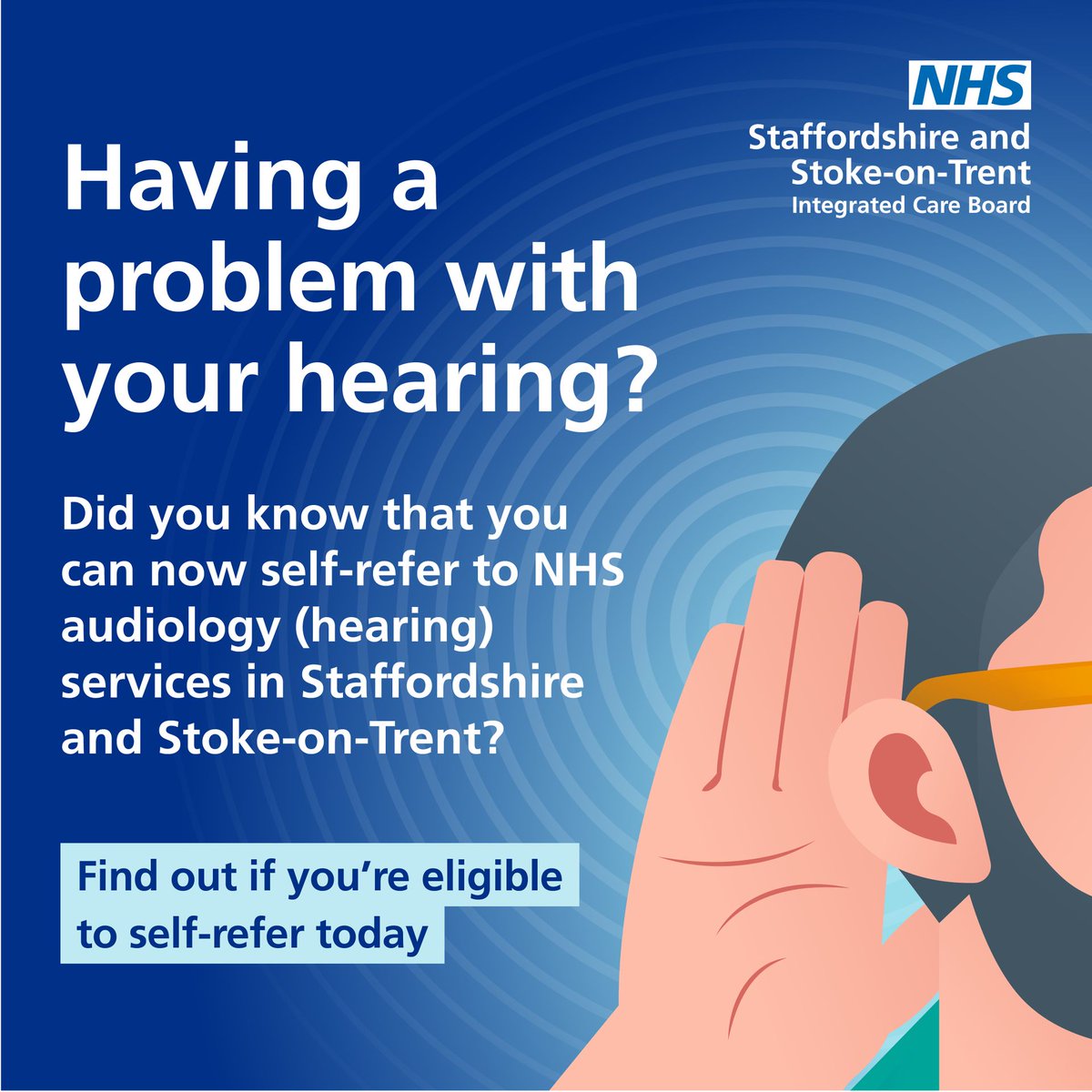If you’re having problems with your hearing, you might not have to wait for an appointment with your GP to get a referral. Find out if you are eligible to self-refer to NHS hearing services today. staffsstokeics.org.uk/your-health-an…
