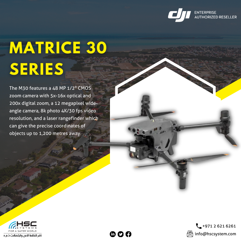 Elevate your aerial capabilities with the DJI Enterprise Matrice 30 Series, a groundbreaking solution that redefines drone technology. 

#HSCS #forasaferworld #uae #abudhabi #dubai  #DJIEnterprise #DJI #DJIMatrice30 #DroneInnovation 
#نتصدر_المشهد
#نعمل_نخلص