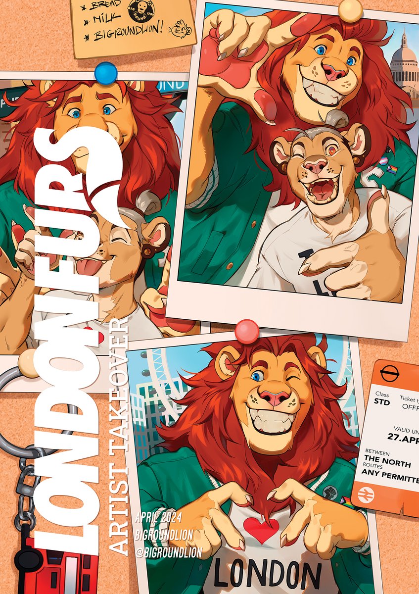 Next Meet, 27th Apr, introducing our second ARTIST TAKEOVER event: 🦁⚠️ LondonFurs x @BigRoundLion ⚠️🦁 Supporting an artist with the best-dressed portraits in the fandom! Get in quick to grab your free Limited Edition poster and visit Big Round Lion's Dealer's Table.