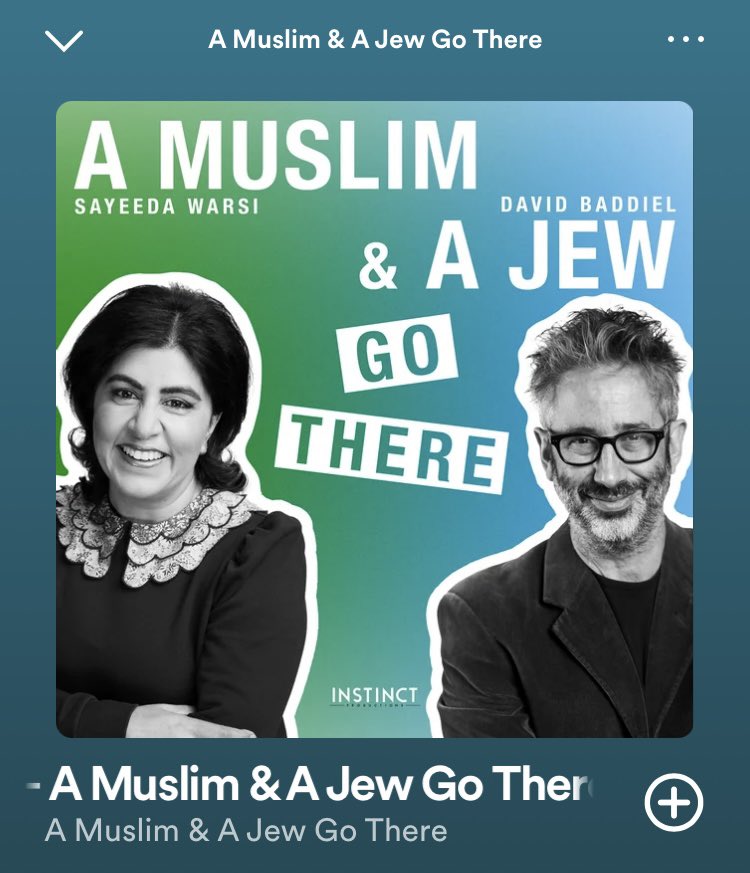 Outstanding new podcast series, featuring David Baddiel and Baroness Sayeeda Warsi. Just discovered it. Can’t recommend it highly enough, especially in these polarised times, as a means of understanding two complex perspectives.