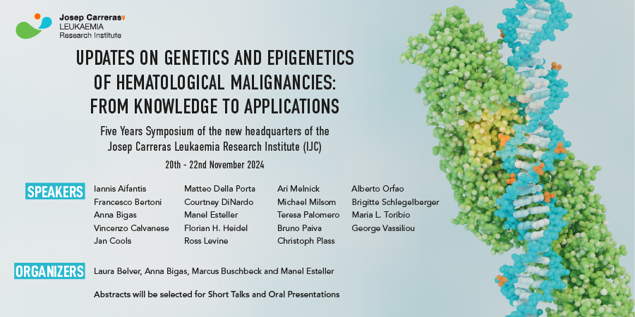 CarrerasIJC's tweet photo. 📣 Excited to announce that we'll be holding a new international Symposium at #IJC!

🧬 Updates on #Genetics and #Epigenetics of Haematological Malignancies

📅 20-22 Nov 2024
📍 Josep Carreras Institute
ℹ️ https://t.co/4ggd75KX56

Join the most renowned experts in #haematology research, register now!