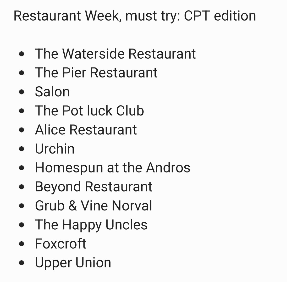 Miss_Motlhale's tweet photo. #RestaurantWeek restaurants to try in the Western Cape ##GirlTalkZA https://t.co/iRpwVpfX8Q