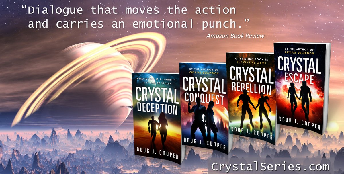 Cheryl threw her elbows into him, hard and fast. The Crystal Series – futuristic suspense Start with first book CRYSTAL DECEPTION Series info: CrystalSeries.com Buy link: amazon.com/default/e/B00F… #kindleunlimited #scifi