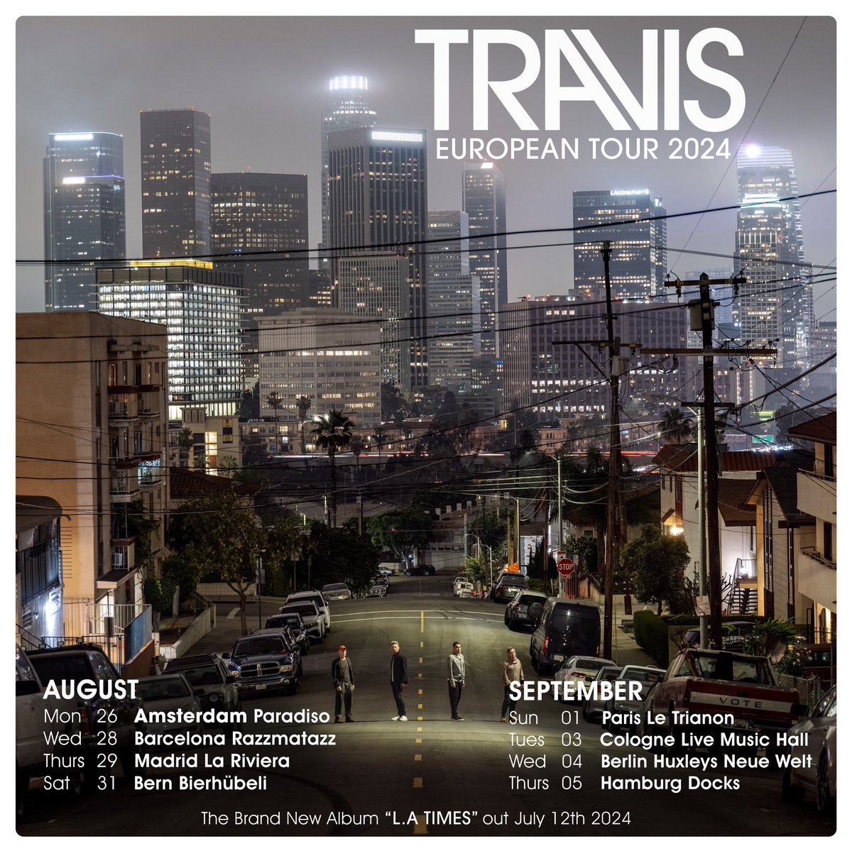 Travis announce their 2024 European tour, including their first shows in Spain & Switzerland in over 6 years and Germany & Holland in over 8! Tickets on sale Friday 19th at 10am CET.