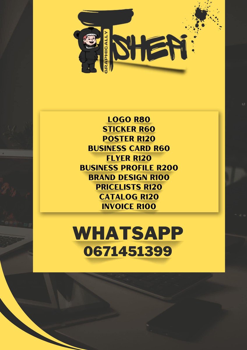 pregolee's tweet photo. @ramalokot @Boity I DESIGN LOGOS, STICKERS, BRAND DESIGN, BUSINESS CARDS, POSTERS, FLYERS AND ETC

WHATSAPP
0671451399 https://t.co/GvwTMRe7jE