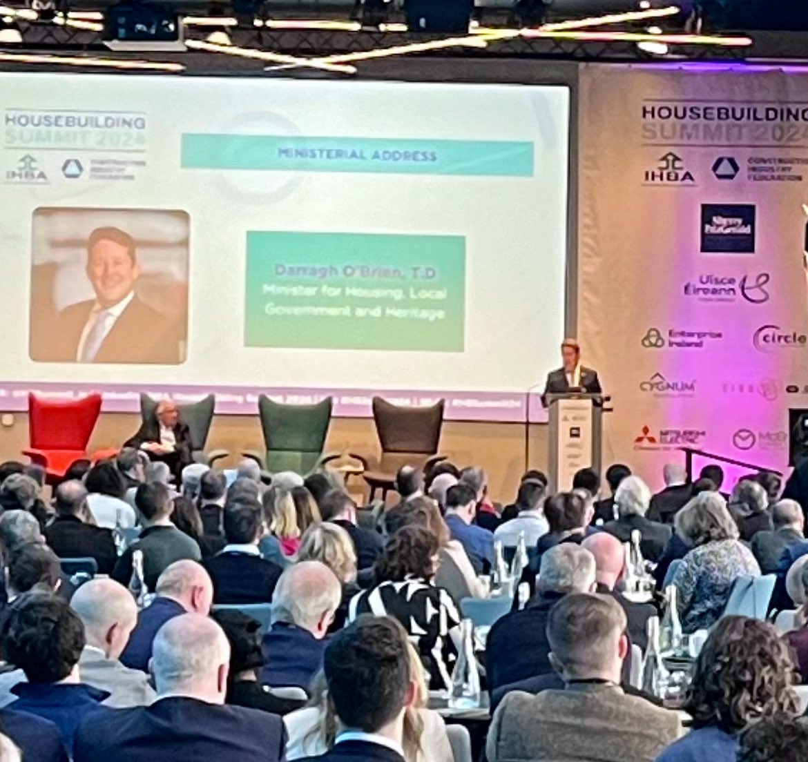 Joining the Irish Home Builders Association @IhbaIreland Annual Summit this morning in Croke Park to discuss #HousingforAll and the measures we’re taking to keep momentum going.