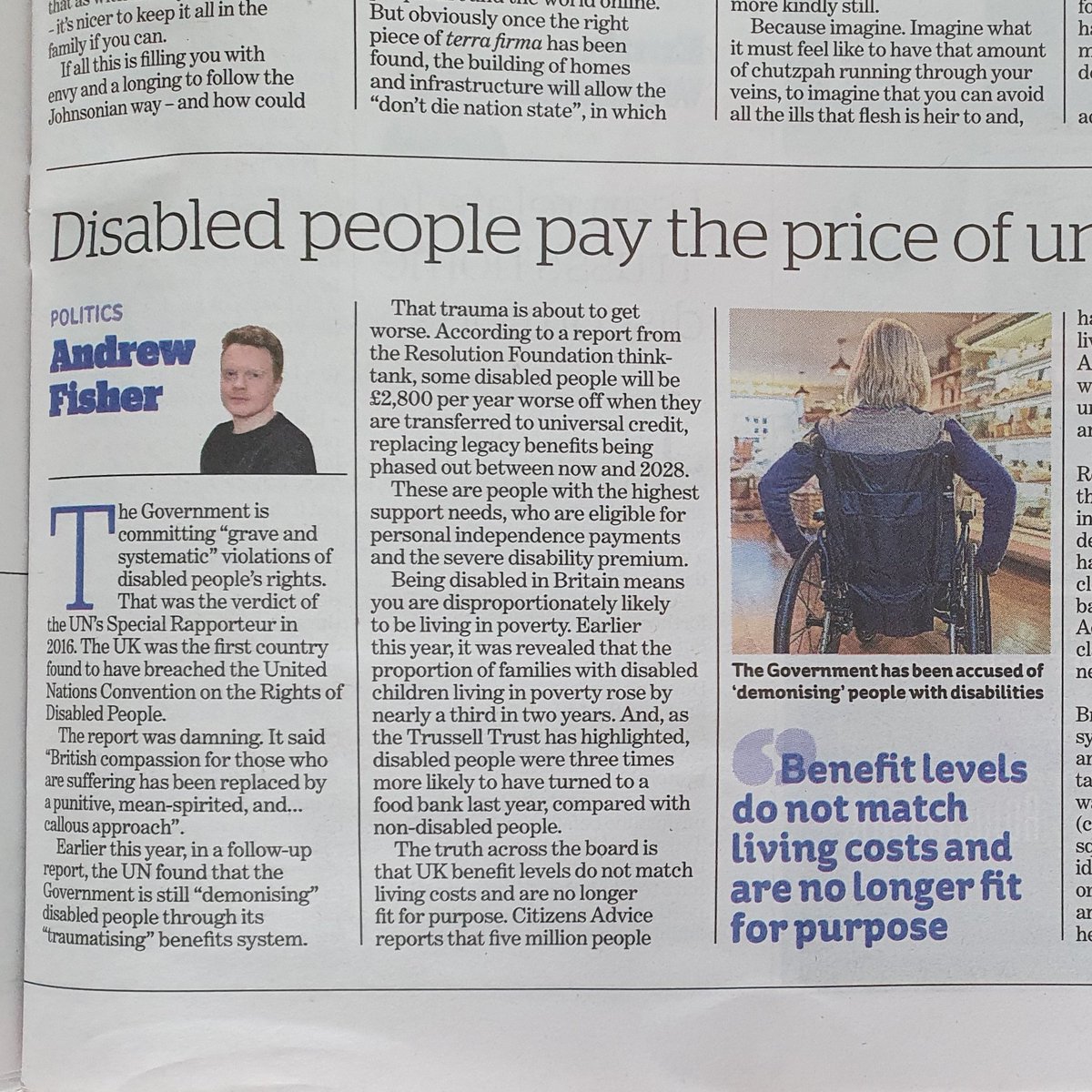 My column in @theipaper today on how disabled people are being failed by our social security system Read online at: inews.co.uk/opinion/disabl…