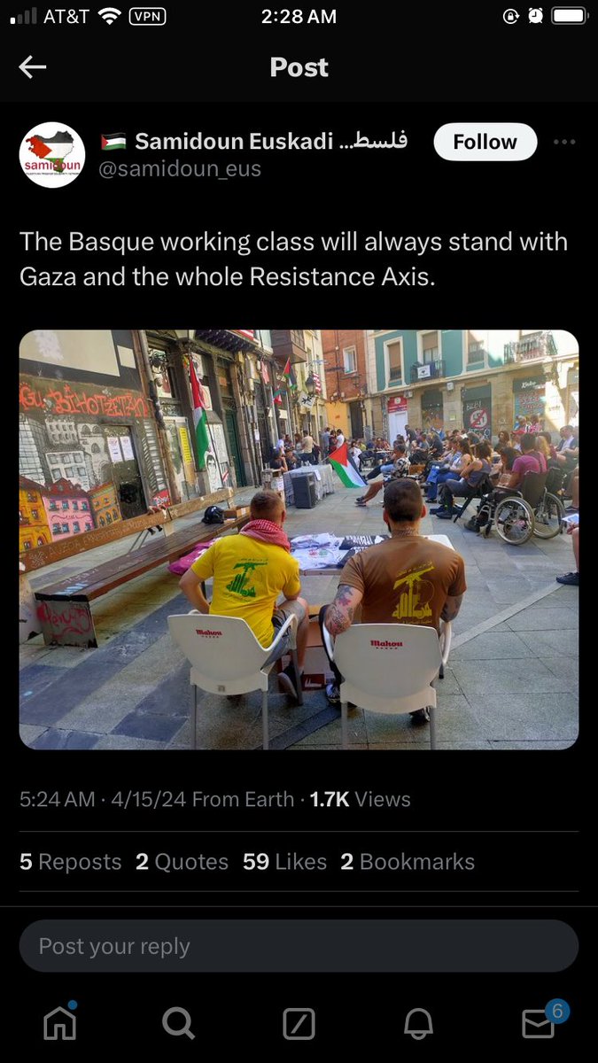 <a href="/CollinRugg/">Collin Rugg</a> Not shocked to see a Hezbollah flag out there because Samidoun organized this