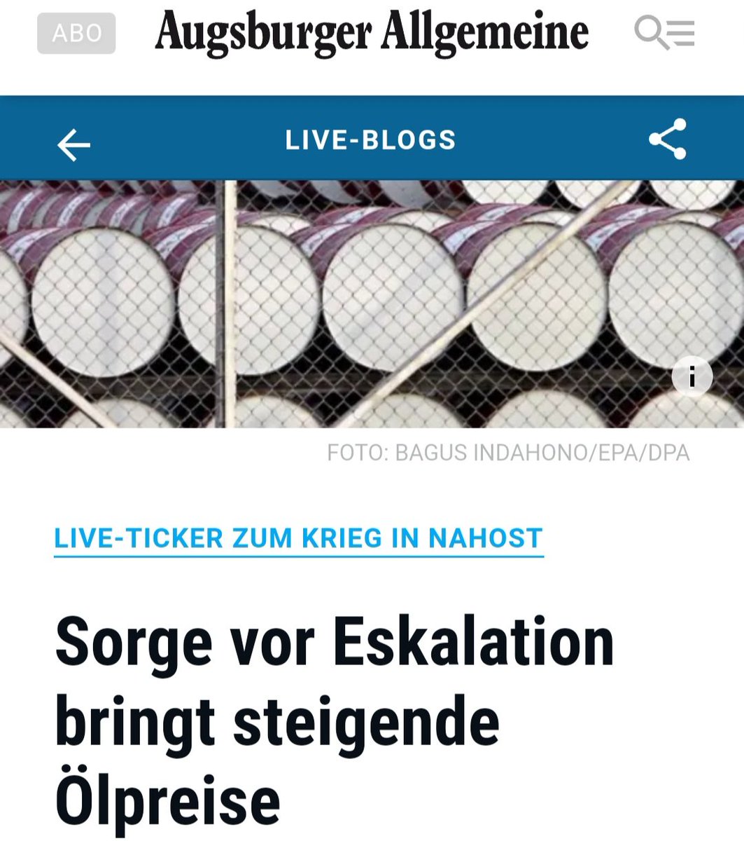 Zwei Schlagzeilen: Links eine von GESTERN, und rechts eine von HEUTE morgen. Wir leben in einer extrem schnelllebigen Zeit voller ständiger Widersprüche! 'Experten' überall! 😳😖 #Ölpreis #Iran #IranIsrael