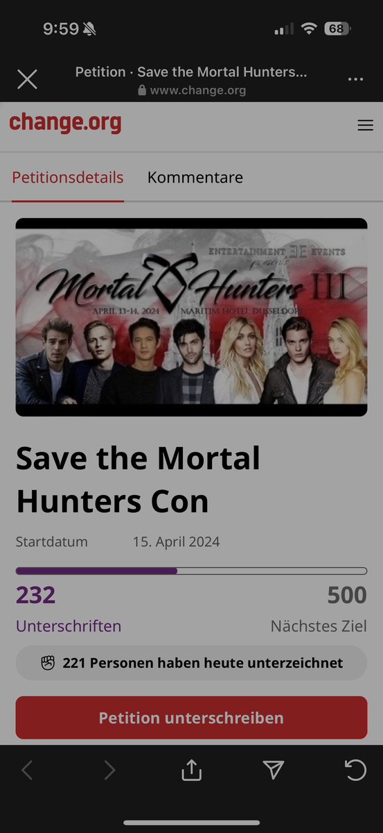 fraysblackstar's tweet photo. PLEASE help signing this so we get another mortal hunters con eventually 😭😭🥺 this can’t be a goodbye, please just click on the link and sign, it just takes a few seconds! 
the link: https://t.co/Mox5LleYXf https://t.co/pVOoobjiWM