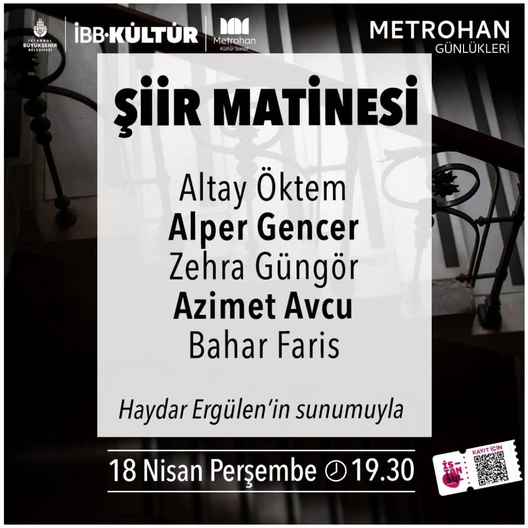 Metrohan, birbirinden farklı etkinliklerle sanatseverleri ağırlamaya devam ediyor. 📌 Etkinliklerimiz ücretsizdir! Sınırlı sayıda bulunan ücretsiz biletinizi şimdi İstanbul Senin uygulaması üzerinden temin edebilirsiniz. 📍Metrohan; Beyoğlu Tünel Meydanı #ibb #ibbkültür…