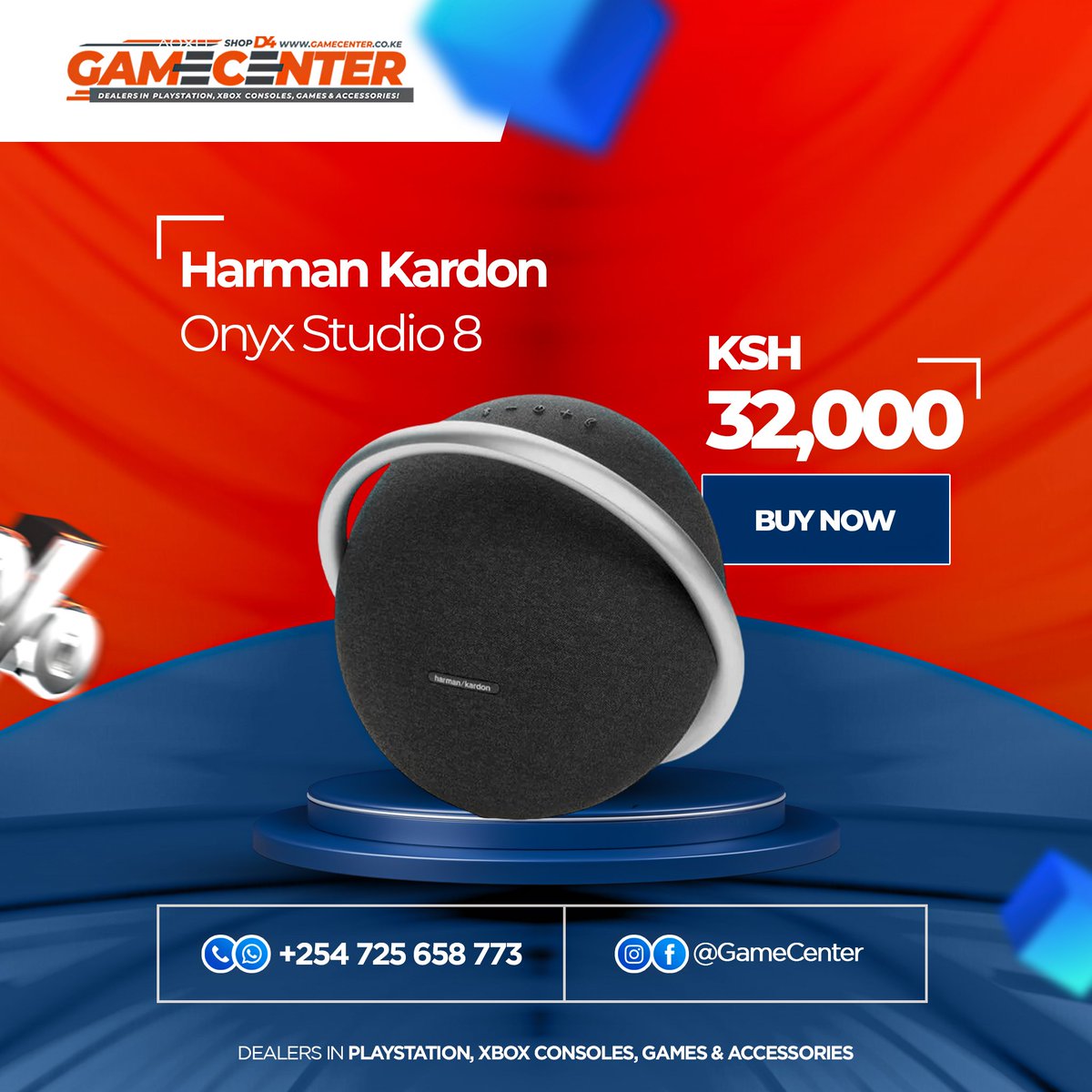 Create your own vibe with the Harman Kardon Onyx Studio 8. Both stylish and sustainable, it's crafted from recycled materials, combining eco-friendly choices and beautiful design. Use the sleek, anodized aluminum handle to carry the portable speaker anywhere.